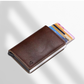Leather Pop Up Wallet | Genuine PU Minimalist Cardholder | Mens Wallet | Mens Slim Card Holder | RFID Blocking | Automatic Wallet - Green Walnut Inc.
