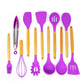 Silicone Wood Kitchen Utensils | Green Walnut | Purple