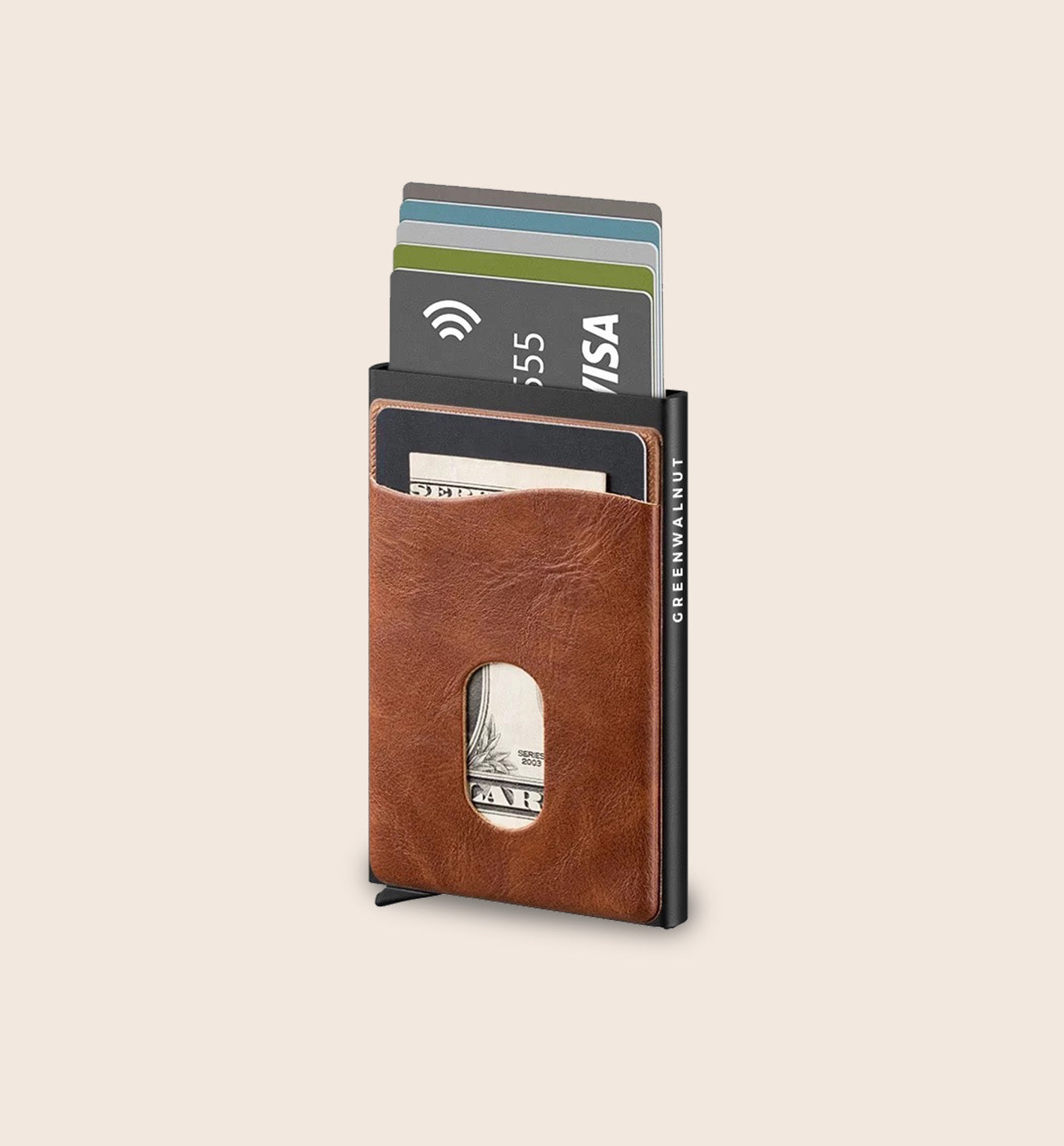 Leather Pop Up Card Holder | Leather Wallet | RFID Blocking | Minimalist Wallet - Green Walnut Inc.